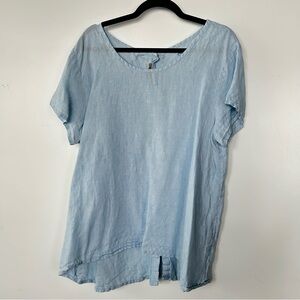 FLAX 100% Baby Blue linen tunic